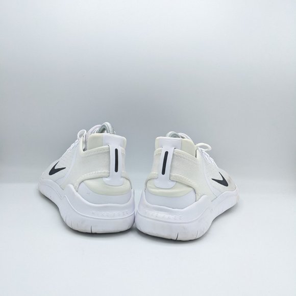 Nike Mens Free RN 2018 942836 100 White Black Lace Up Running Shoes Size US 9